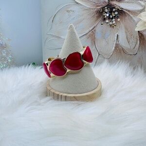 Chic Red Chunky Hearts Bracelet